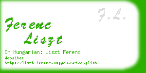 ferenc liszt business card